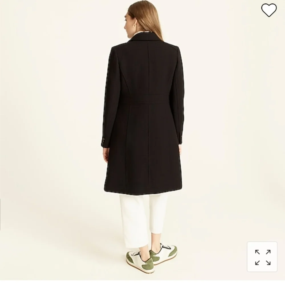 J. Crew Women's Black Wool Blend Pea Coat - Picture 3 of 9